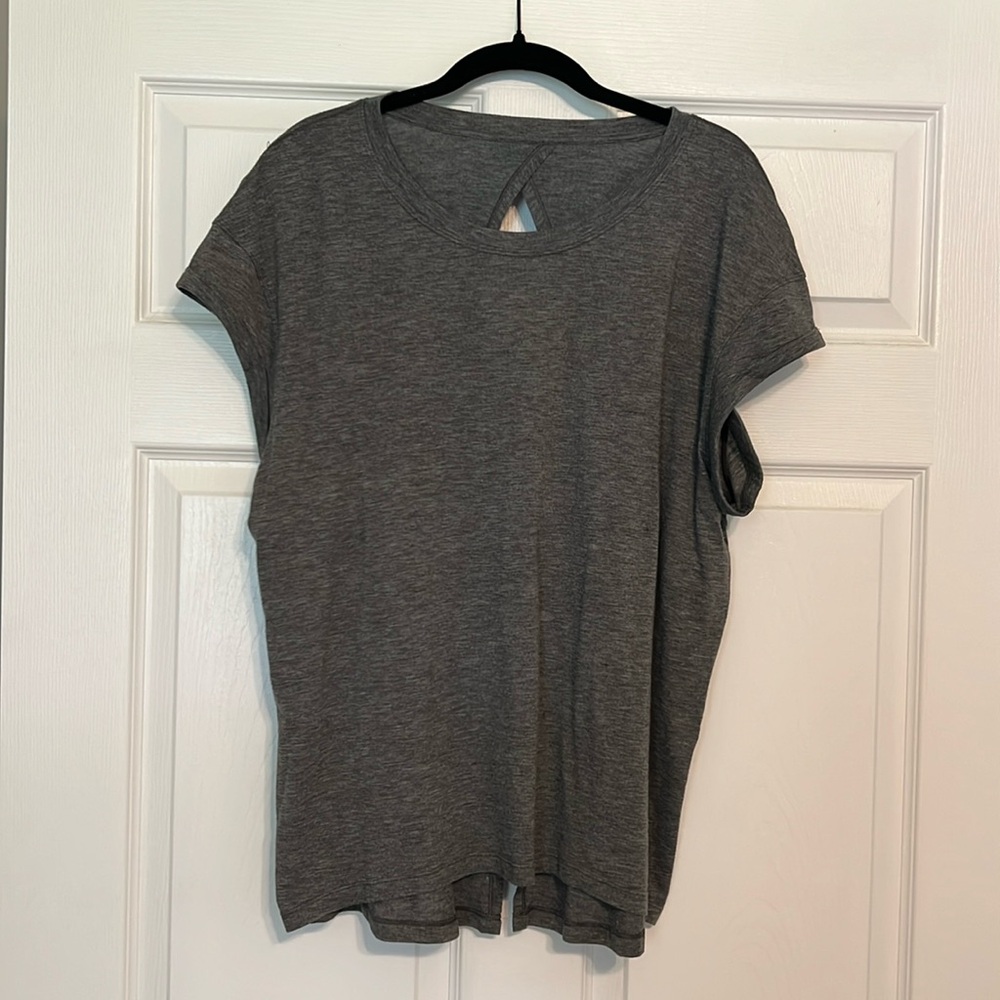 Lululemon Grey Shirt open back Size 10